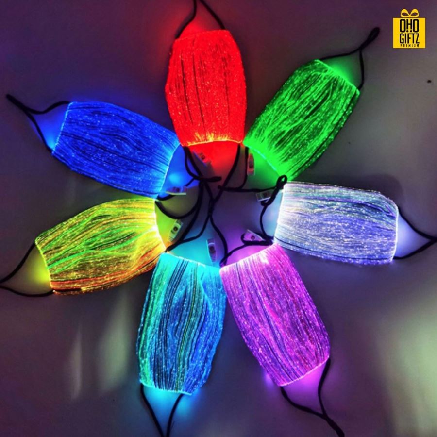 หน้ากากผ้า LED เปลี่ยนสีได้ แถมฟรีแผ่นกรอง 5 ชั้น