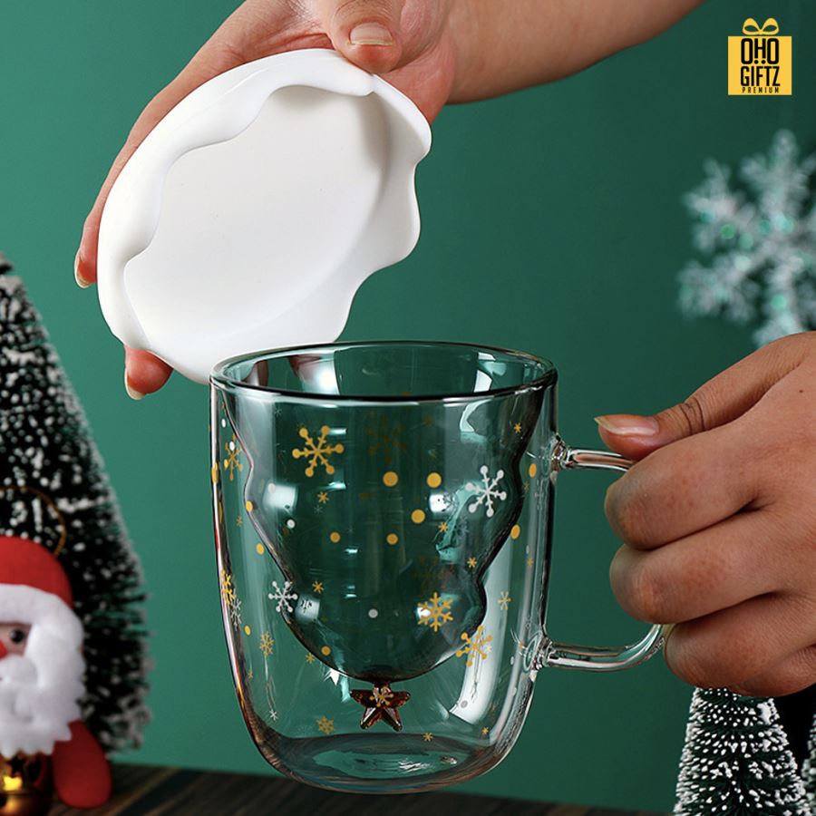 แก้วสองชั้น X่'mas สกรีนชื่อ สกรีนโลโก้ ทำเป็นของพรีเมี่ยมได้