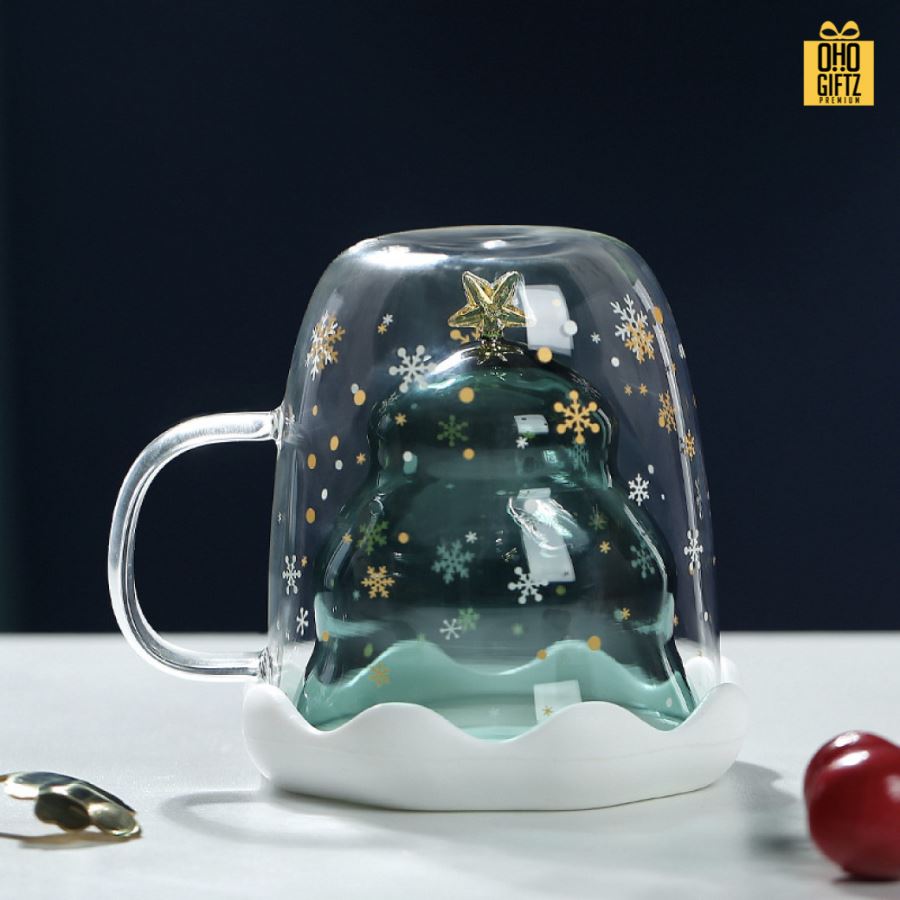 แก้วสองชั้น X่'mas สกรีนชื่อ สกรีนโลโก้ ทำเป็นของพรีเมี่ยมได้