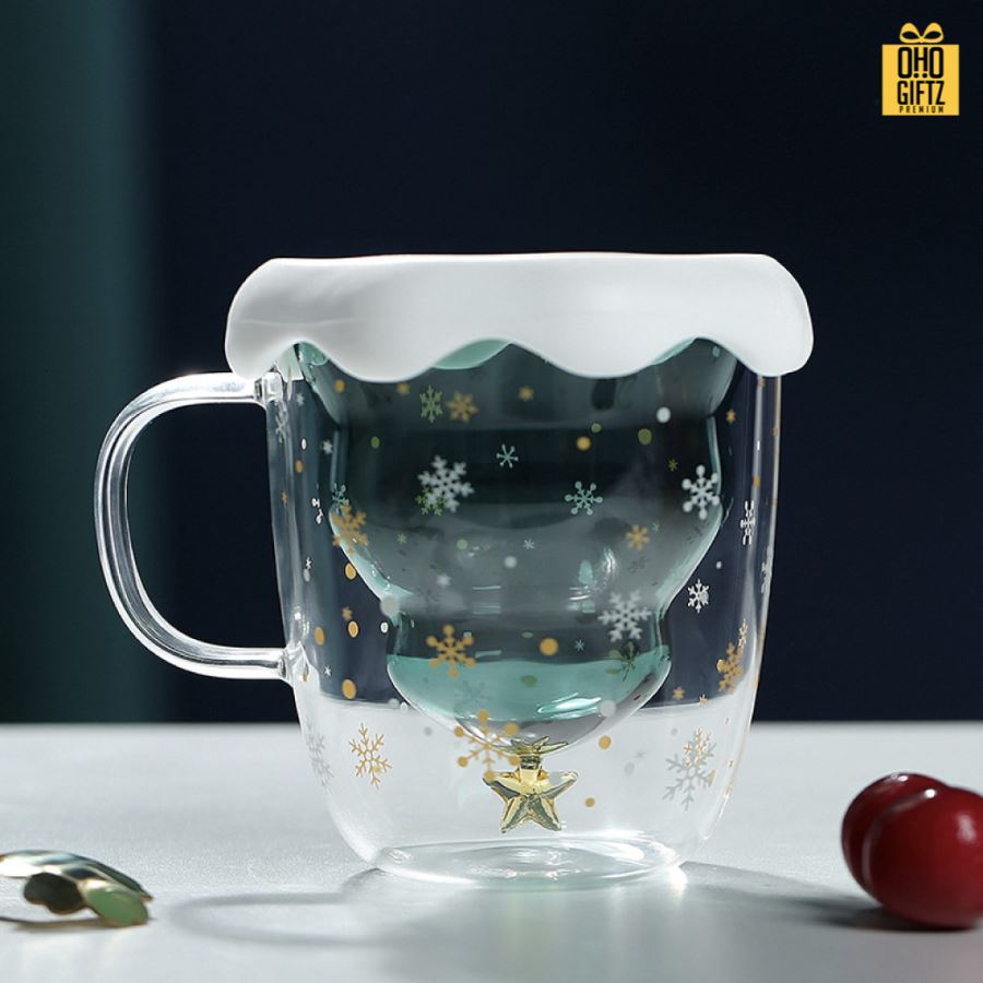 แก้วสองชั้น X่'mas สกรีนชื่อ สกรีนโลโก้ ทำเป็นของพรีเมี่ยมได้