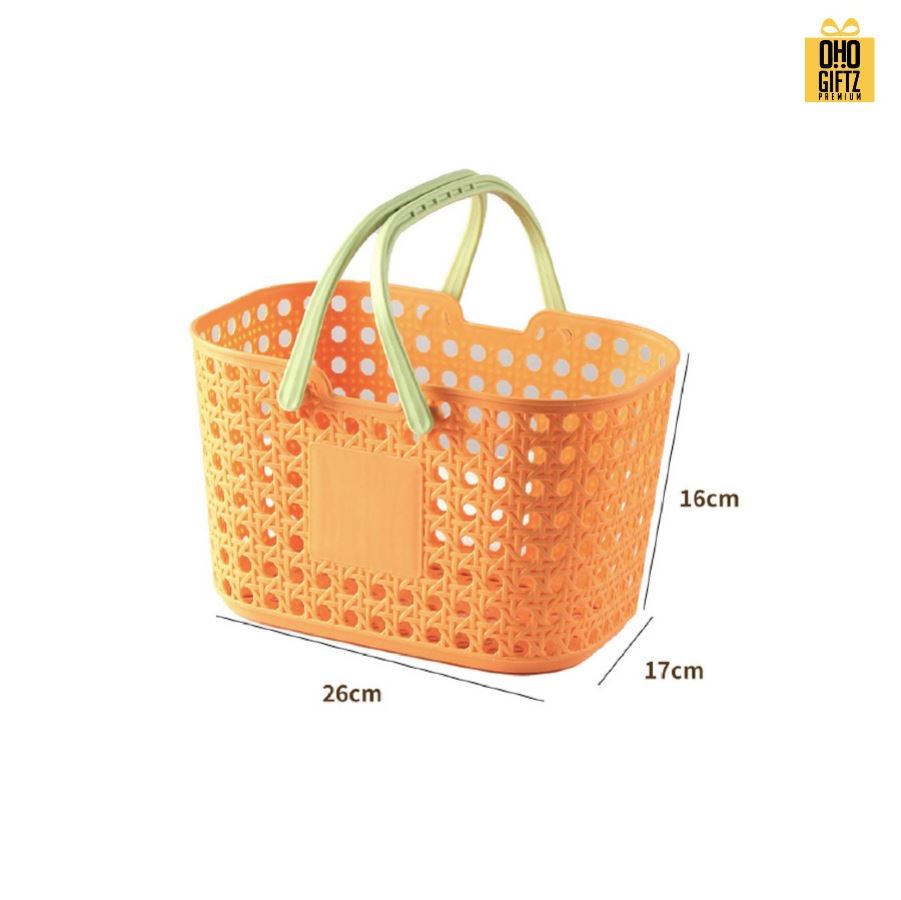 ตะกร้าใส่ของพลาสติก PP สกรีนโลโก้ ทำเป็นของพรีเมี่ยม 