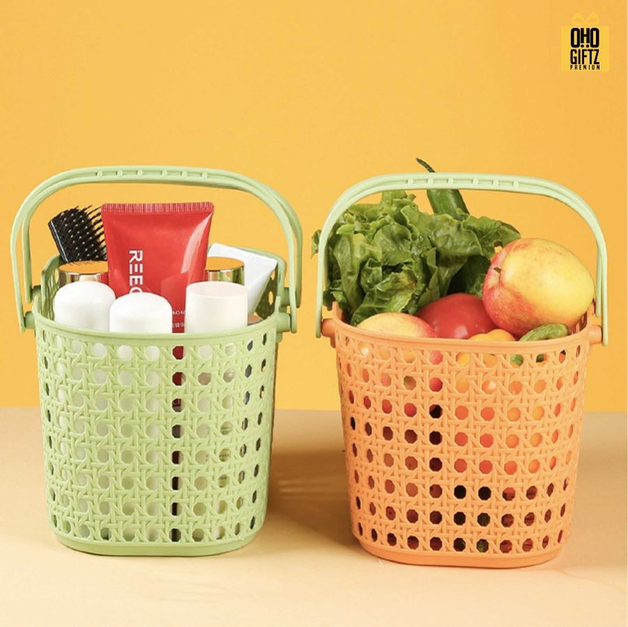 ตะกร้าใส่ของพลาสติก PP สกรีนโลโก้ ทำเป็นของพรีเมี่ยม 