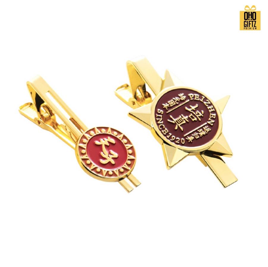 รับผลิตคลิปหนีบเนคไทโลหะเคลือบสี สกรีนชื่อ สกรีนโลโก้ ทำเป็นของพรีเมี่ยมได้