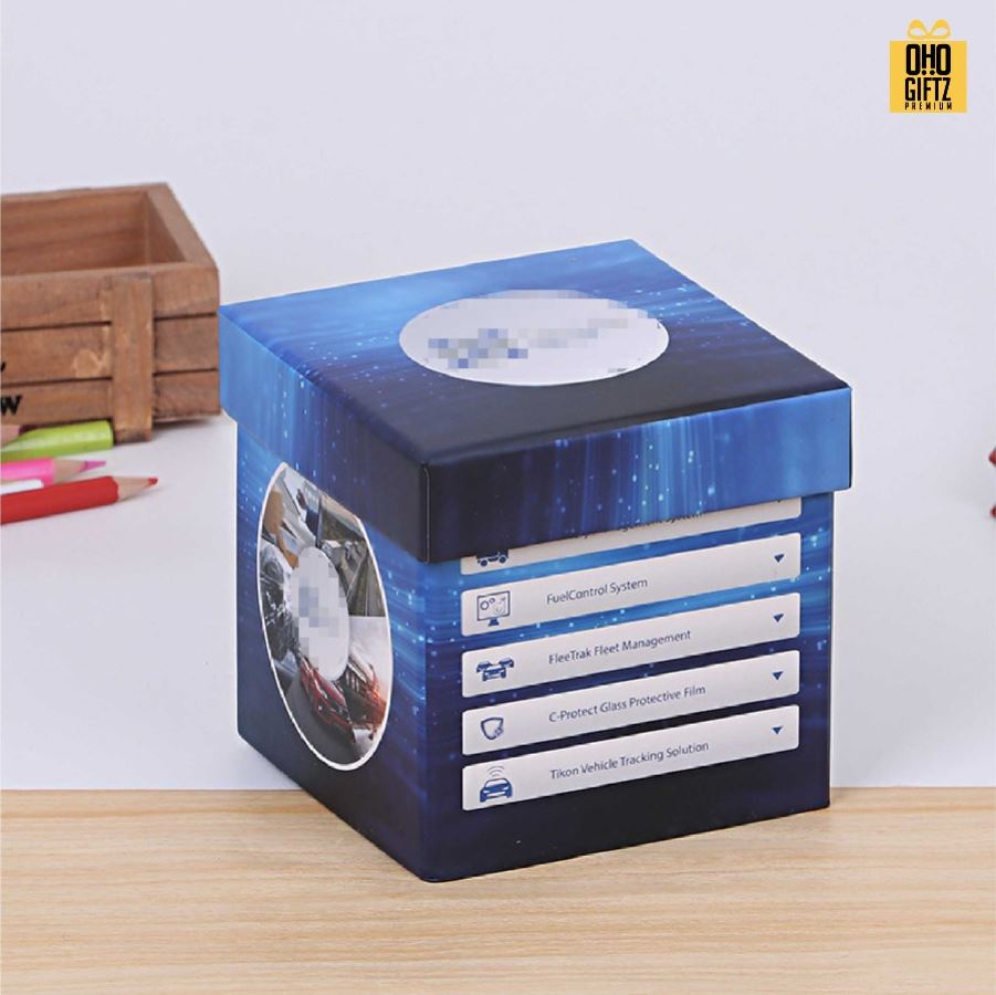 เซ็ทกล่องโน๊ตตั้งโต๊ะ พับเก็บใส่กล่องได้ สกรีนโลโก้ ทำเป็นของพรีเมี่ยม ของชำร่วยได้