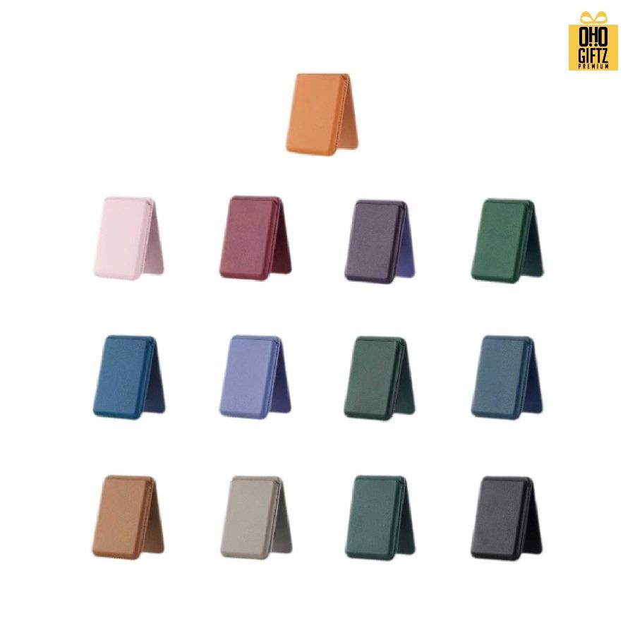 ขาตั้งกระเป๋า Magsafe ติดหลังมือถือหนัง PU สกรีนโลโก้ ทำเป็นของพรีเมี่ยมได้