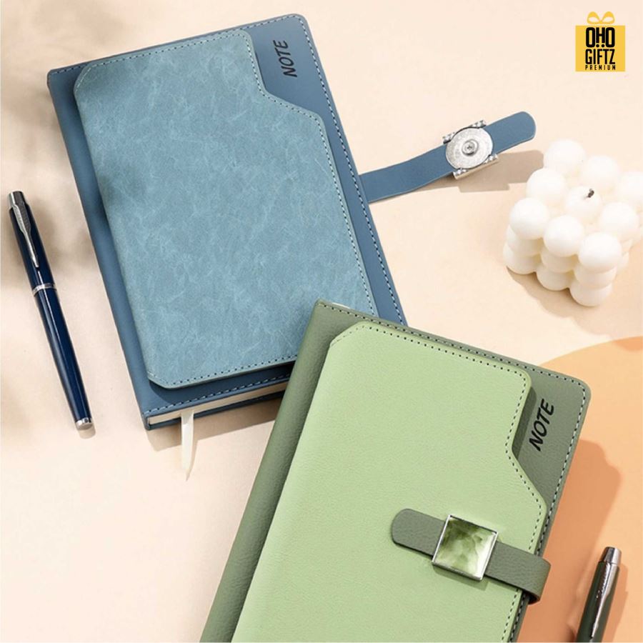 สมุดโน๊ตนักธุรกิจ หนัง PU สกรีนโลโก้ ทำเป็นของพรีเมี่ยม ของชำร่วย