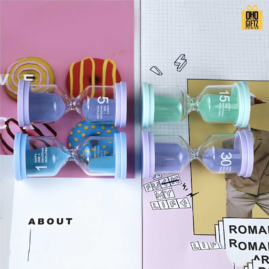 นาฬิกาทราย มีหลายเวลาให้เลือก สกรีนชื่อ สกรีนโลโก้ ทำเป็นของพรีเมี่ยมได้ 