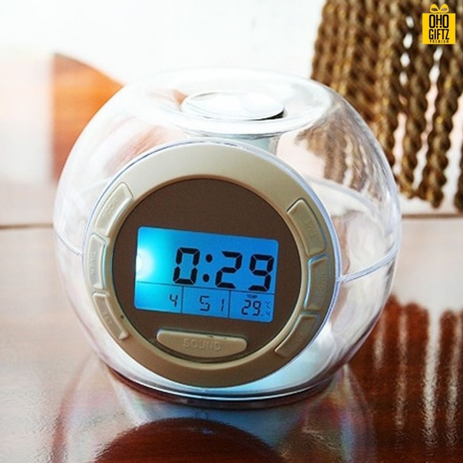 นาฬิกาปลุก ไฟเปลี่ยน 7 สี สกรีนโลโก้ ทำเป็นของพรีเมี่ยมได้