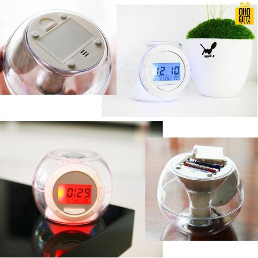 นาฬิกาปลุก ไฟเปลี่ยน 7 สี สกรีนโลโก้ ทำเป็นของพรีเมี่ยมได้