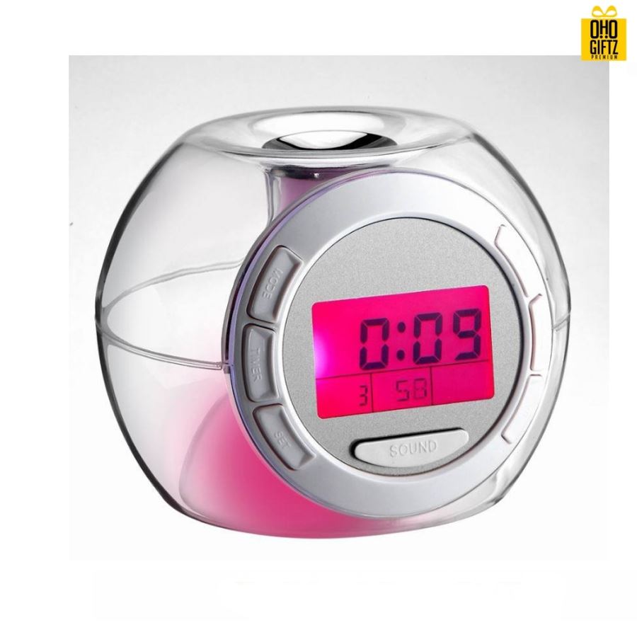 นาฬิกาปลุก ไฟเปลี่ยน 7 สี สกรีนโลโก้ ทำเป็นของพรีเมี่ยมได้