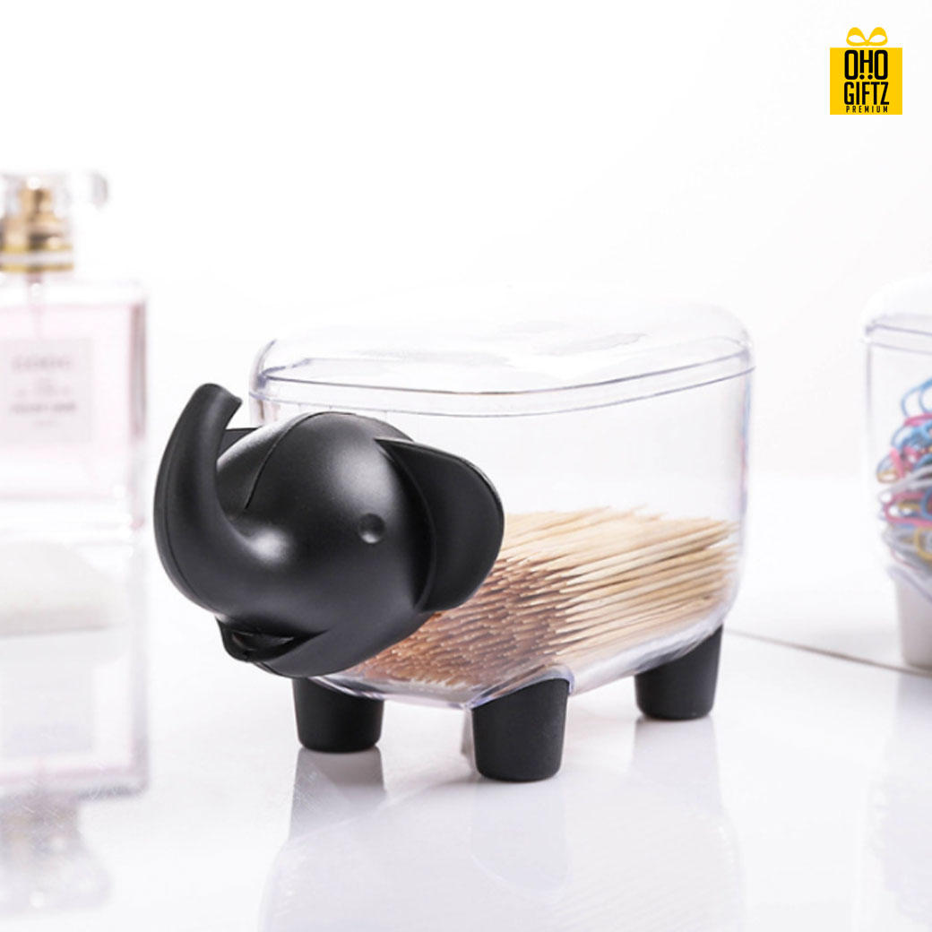 กล่องเก็บของ ตั้งโต๊ะช้างน้อย สกรีนชื่อ สกรีนโลโก้ ทำเป็นของพรีเมี่ยมได้ 