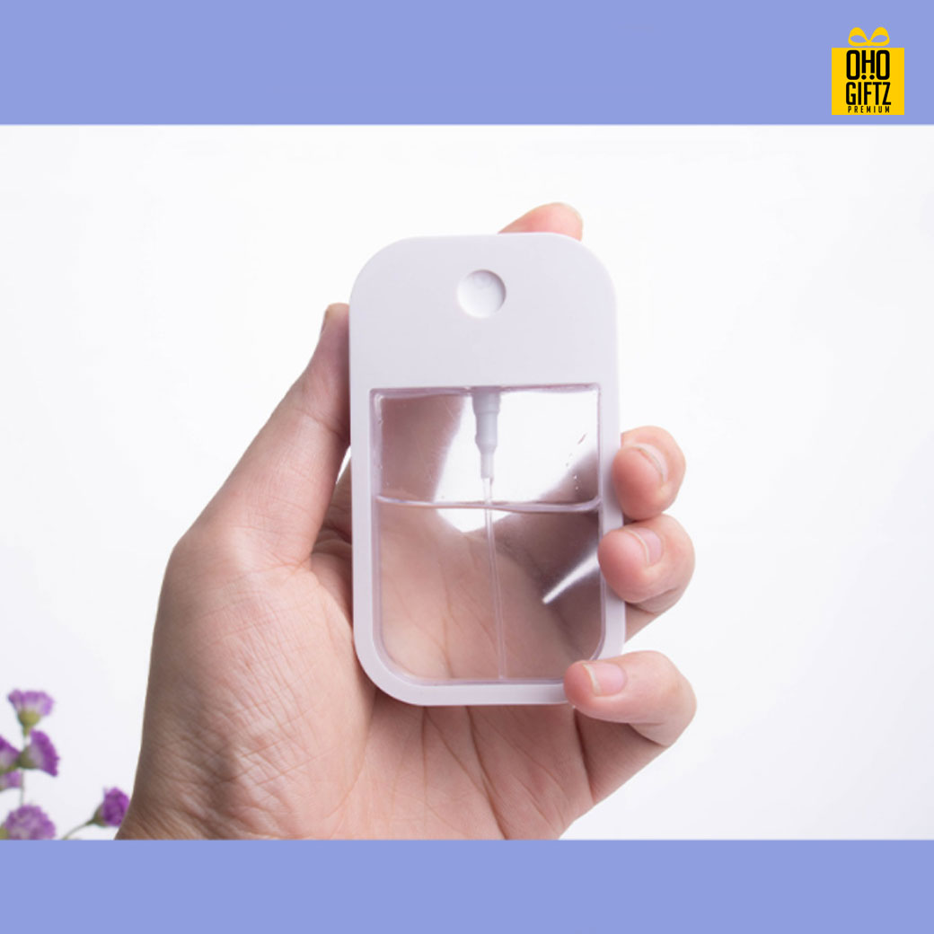 สเปรย์แอลกอฮอล์แบบพกพา สกรีนชื่อ สกรีนโลโก้ทำเป็นของพรีเมี่ยมได้ 