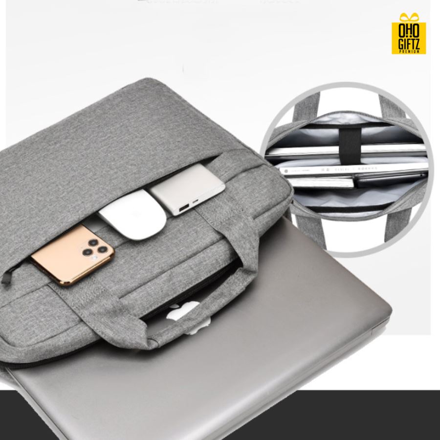 กระเป๋าใส่ Laptop สกรีนชื่อ สกรีนโลโก้  ทำเป็นของพรีเมี่ยมได้ 