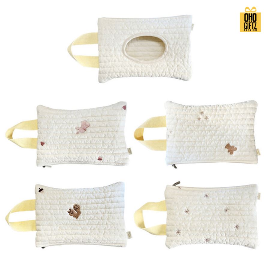 ถุงผ้าแขวนใส่ซองทิชชู่เปียก สกรีนโลโก้ ทำเป็นของพรีเมี่ยม ของชำร่วยได้