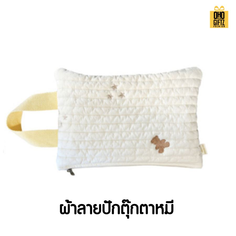 ถุงผ้าแขวนใส่ซองทิชชู่เปียก สกรีนโลโก้ ทำเป็นของพรีเมี่ยม ของชำร่วยได้