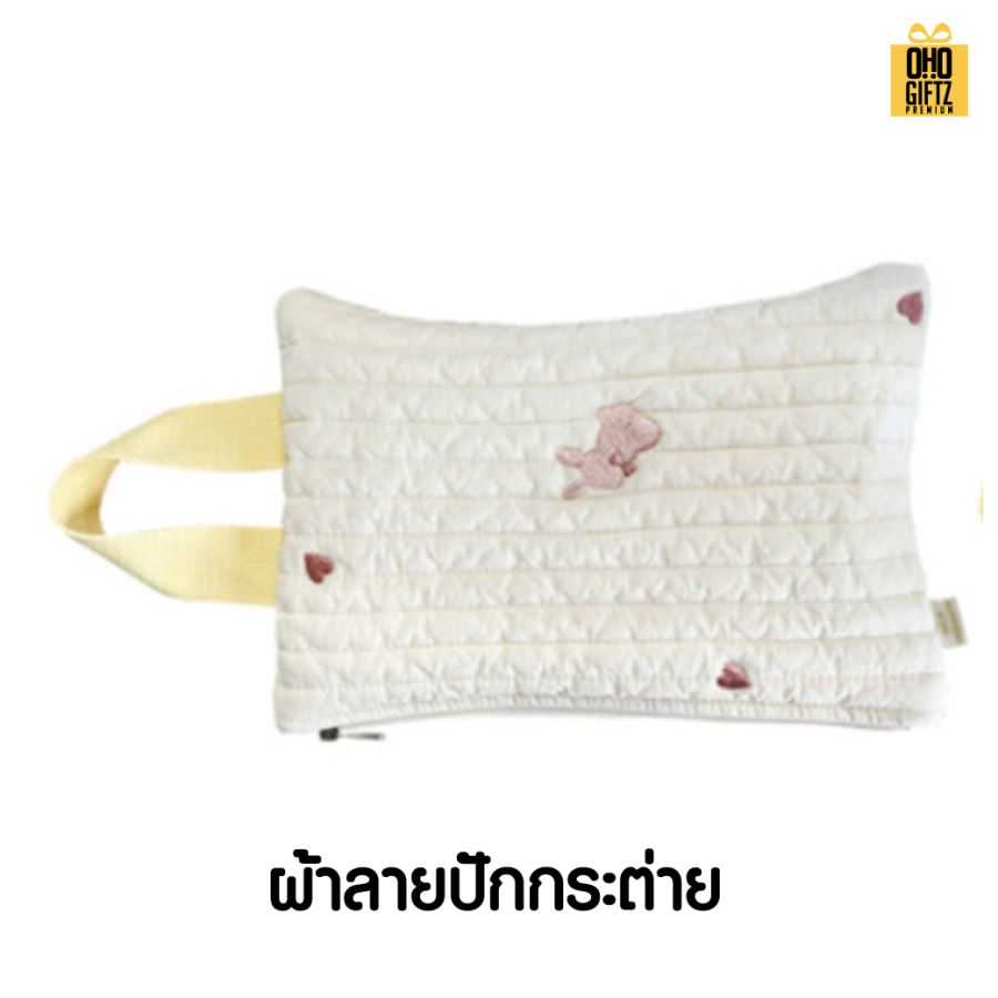 ถุงผ้าแขวนใส่ซองทิชชู่เปียก สกรีนโลโก้ ทำเป็นของพรีเมี่ยม ของชำร่วยได้