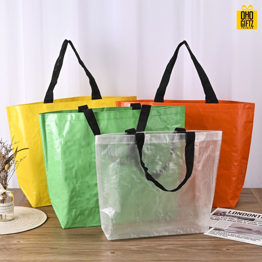 กระเป๋าผ้ากระสอบ PP สกรีนโลโก้ ทำเป็นของพรีเมี่ยมได้