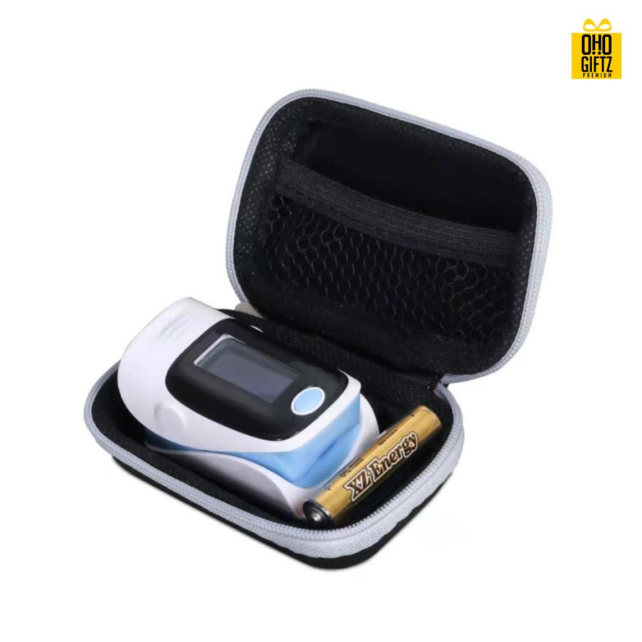 กล่องใส่เครื่องหนีบนิ้ววัดออกซิเจน สกรีนชื่อ สกรีนโลโก้ ทำเป็นของพรีเมี่ยมได้ 