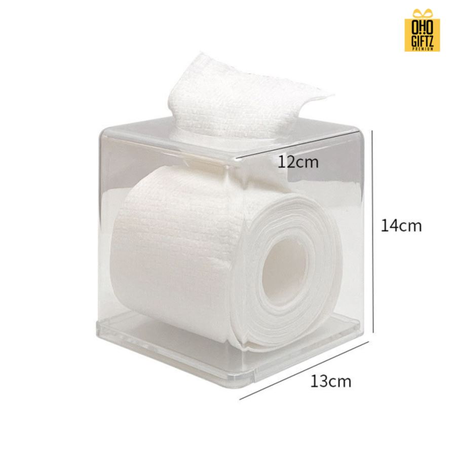กล่องทิชชู่อะคริลิคใส สกรีนโลโก้ ทำเป็นของพรีเมี่ยม ของชำร่วยได้