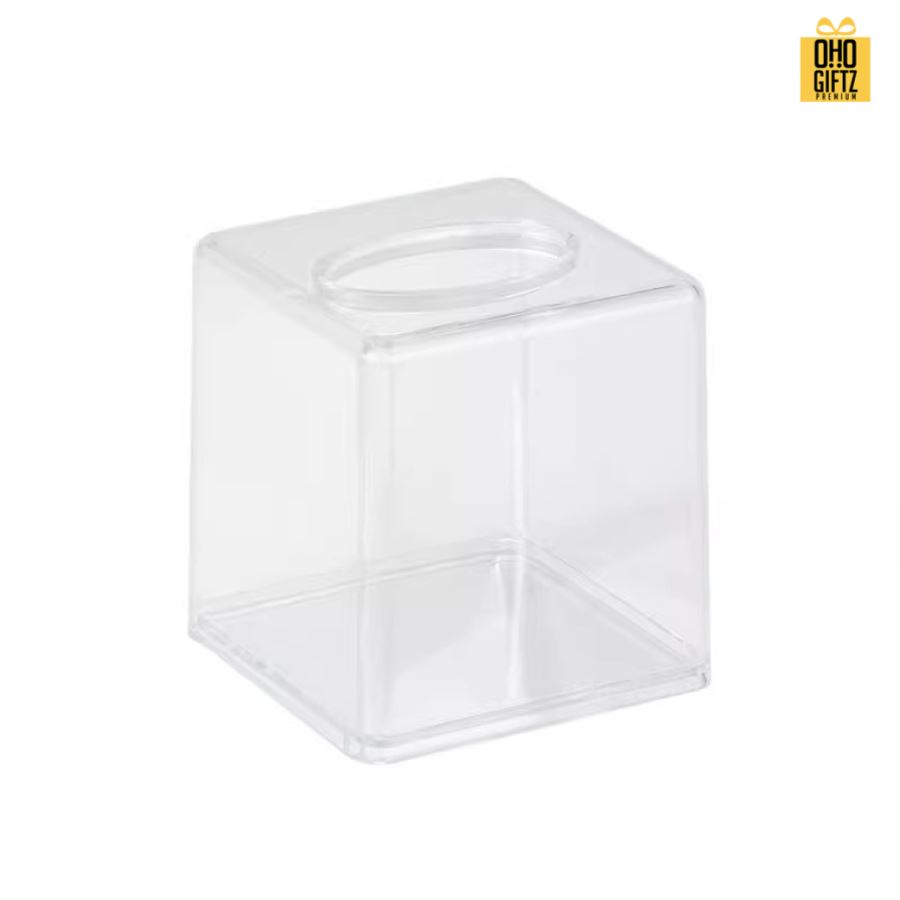 กล่องทิชชู่อะคริลิคใส สกรีนโลโก้ ทำเป็นของพรีเมี่ยม ของชำร่วยได้