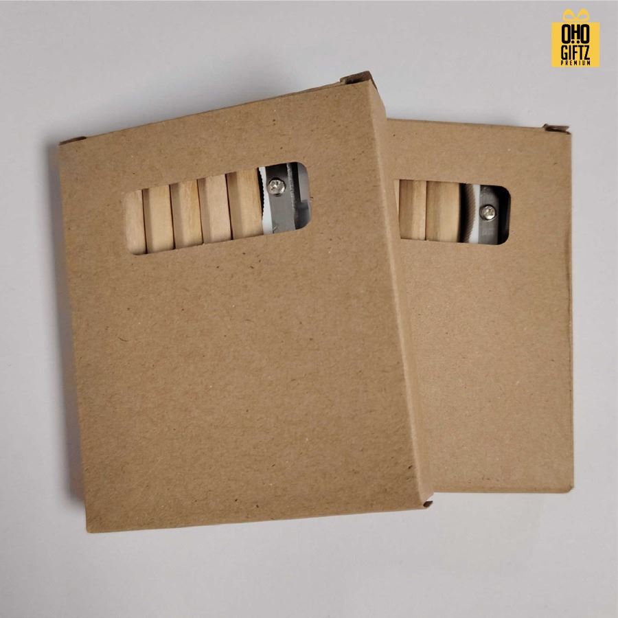 ชุดเซ็ทดินสอสีพร้อมเหลากบและยางลบ สกรีนโลโก้ ทำเป็นของพรีเมี่ยม ของชำร่วย