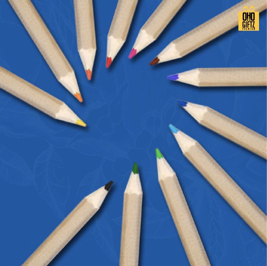 ชุดเซ็ทดินสอสีพร้อมเหลากบและยางลบ สกรีนโลโก้ ทำเป็นของพรีเมี่ยม ของชำร่วย