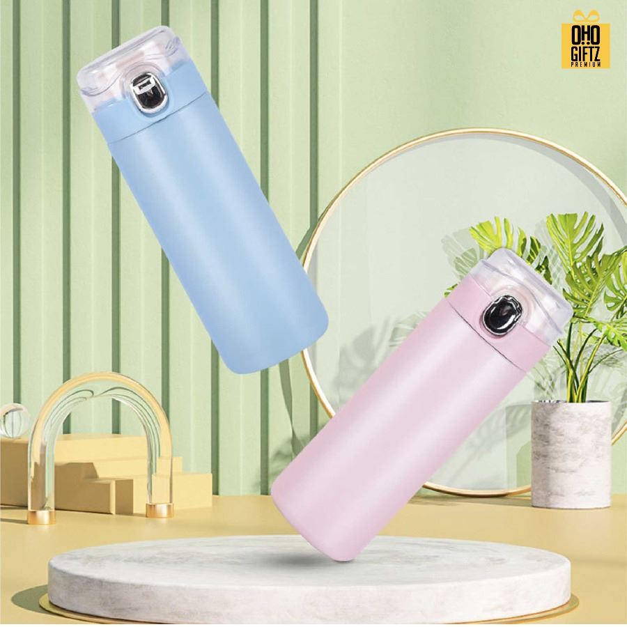 กระบอกสแตนเลสฝาใส สกรีนโลโก้ ทำเป็นของพรีเมี่ยมได้