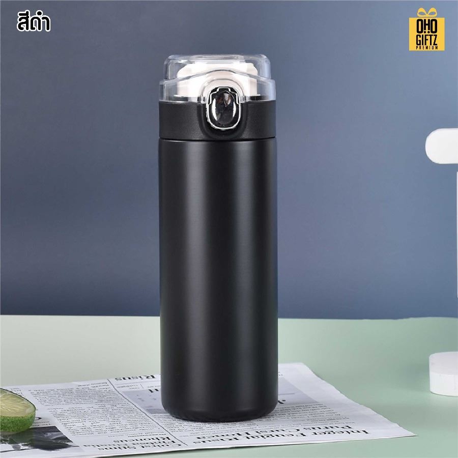 กระบอกสแตนเลสฝาใส สกรีนโลโก้ ทำเป็นของพรีเมี่ยมได้