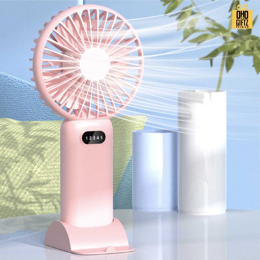 มินิพัดลมพกพาชารจ์ USB สกรีนโลโก้ ทำเป็นของพรีเมี่ยม