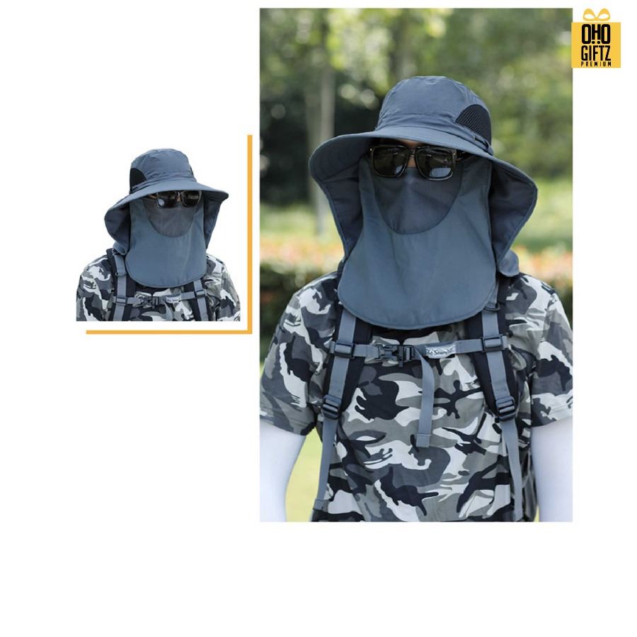 หมวกบังแดดปิดหน้า ราคาถูกสกรีนโลโก้ ทำเป็นของพรีเมี่ยม ของที่ระลึกได้