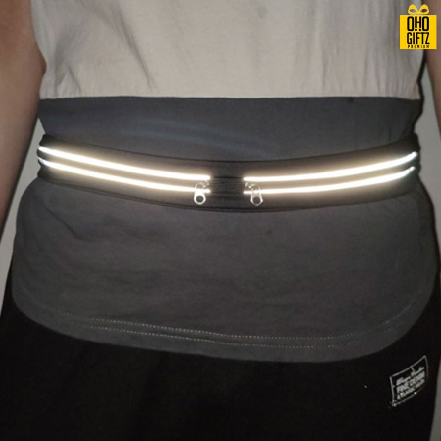 กระเป๋าคาดเอวแถบสะท้อนแสง สกรีนชื่อ สกรีนโลโก้ได้