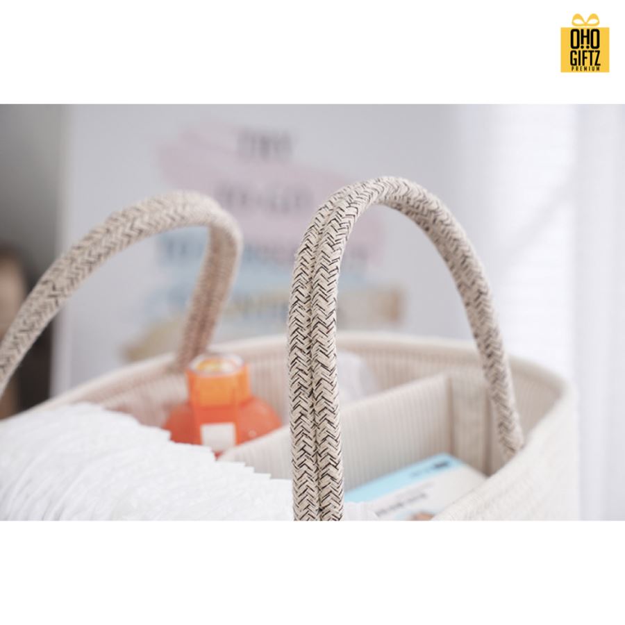 ตะกร้าเก็บของใช้เด็กทารก สกรีนโลโก้ ทำเป็นของพรีเมี่ยม 