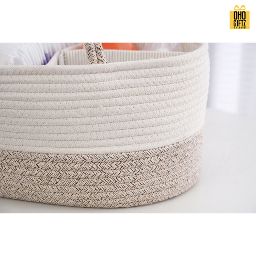 ตะกร้าเก็บของใช้เด็กทารก สกรีนโลโก้ ทำเป็นของพรีเมี่ยม 