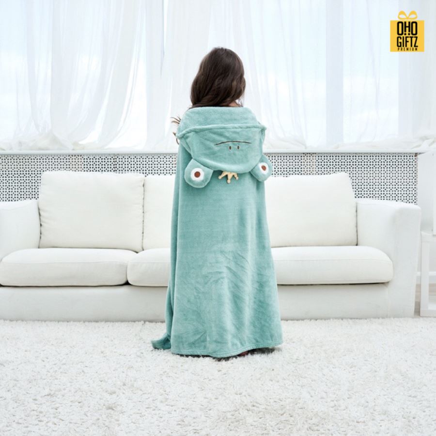 ผ้าห่มมีฮู้ดหัวกบ เพิ่มโลโก้, ติดลาเบล ทำเป็นของพรีเมี่ยมได้