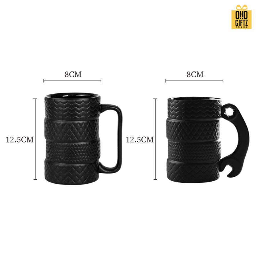 ถ้วยเซรามิกยางล้อรถ สกรีนชื่อ สกรีนโลโก้ ทำเป็นของพรีเมี่ยมได้