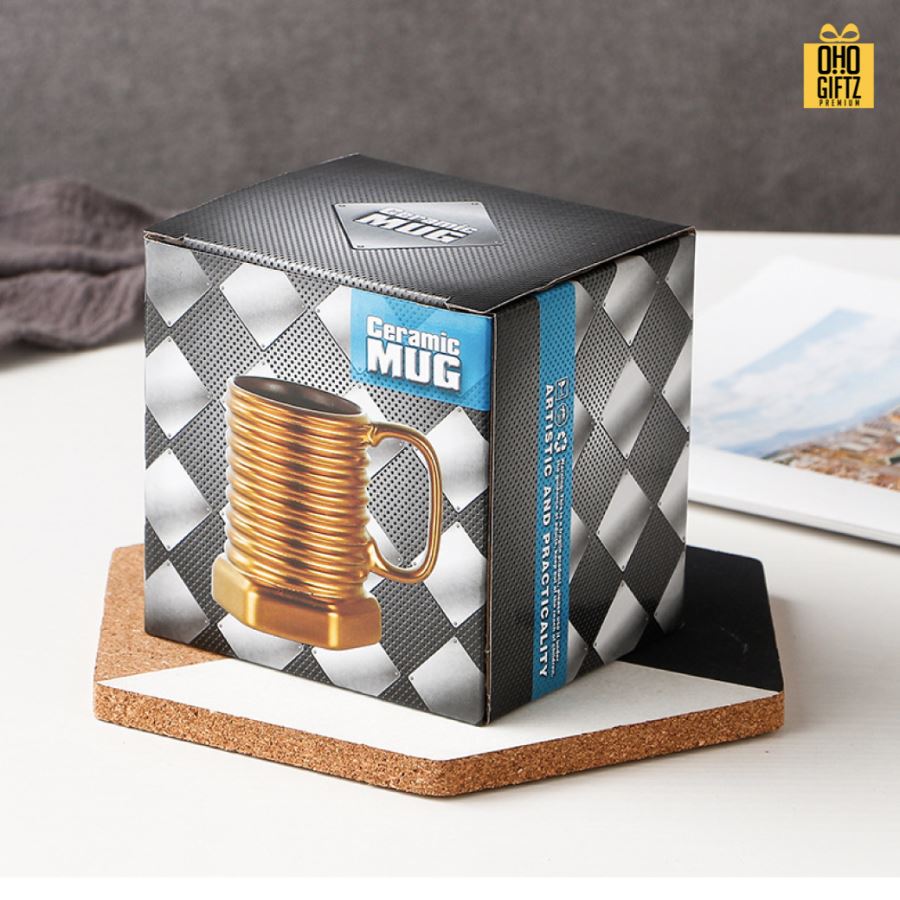 ถ้วยเซรามิกทรงน็อตสกรู สกรีนชื่อ สกรีนโลโก้ ทำเป็นของพรีเมี่ยมได้