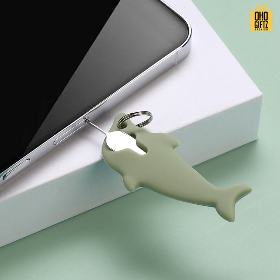 พวงกุญแจโลมา เก็บซิมการ์ดพร้อมเข็ม สกรีนโลโก้ ทำเป็นของพรีเมี่ยมได้