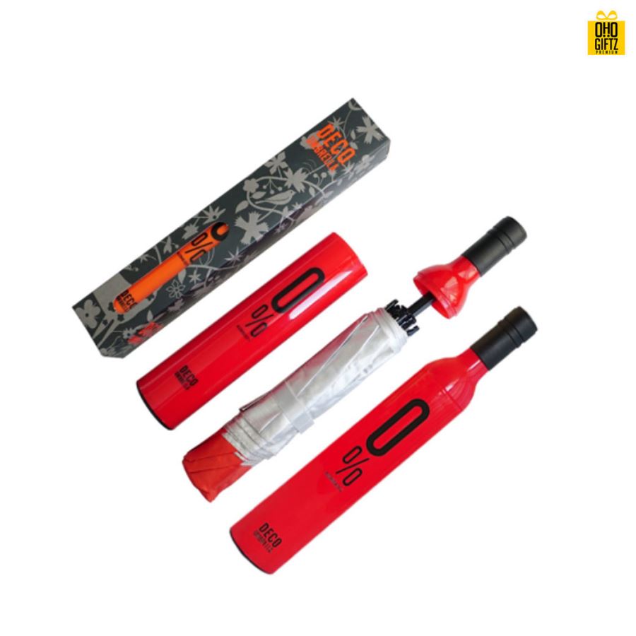 ร่มทรงขวดพับเก็บได้ สกรีนโลโก้ ทำเป็นสินค้าพรีเมี่ยม ของชำร่วย ของที่ระลึก