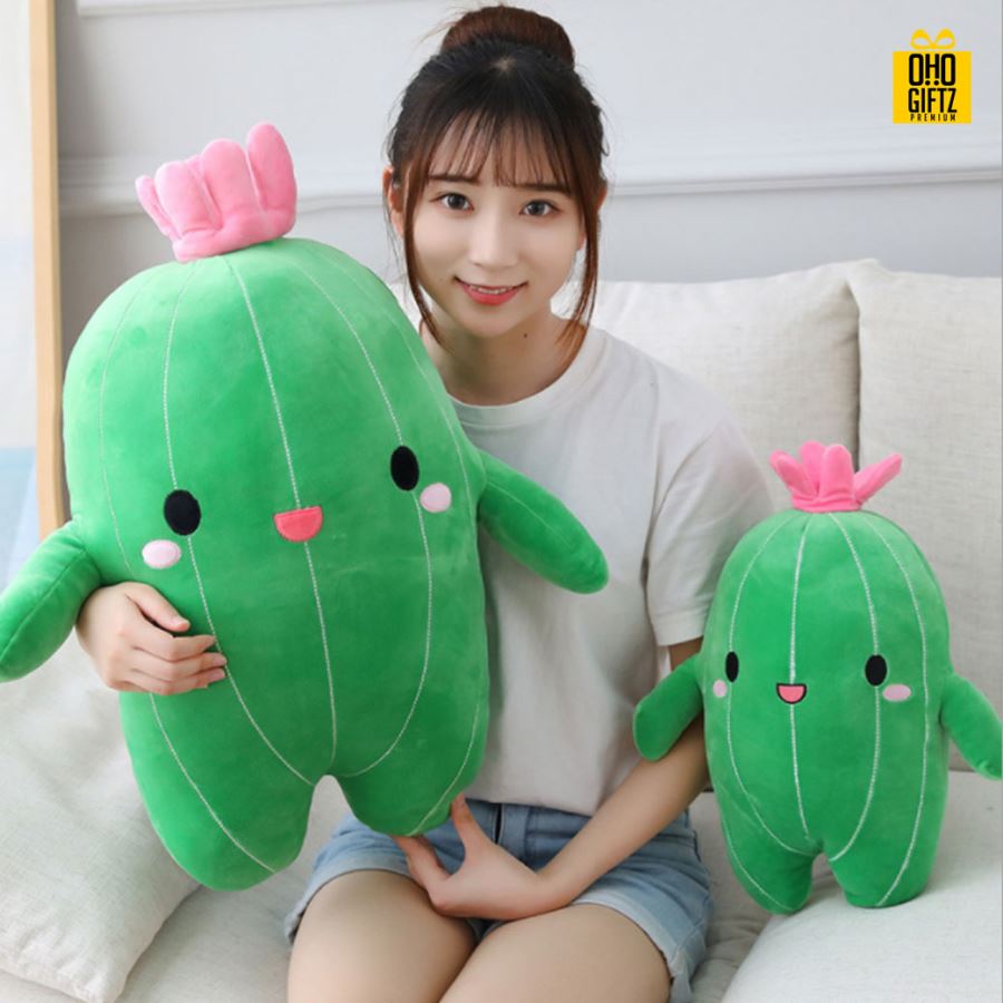 ตุ๊กตาแคคตัส สกรีนชื่อ สกรีนโลโก้ ทำเป็นของพรีเมี่ยมได้ 