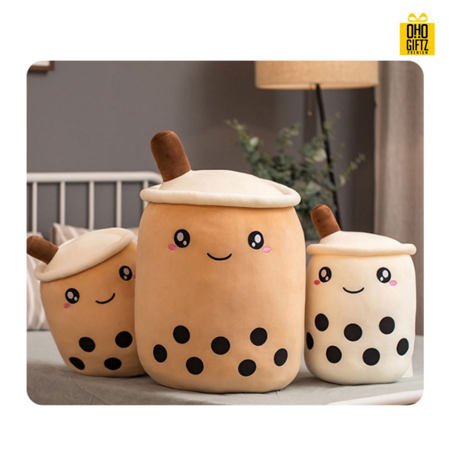 ตุ๊กตาชานมไข่มุก สกรีนชื่อ สกรีนโลโก้ ทำเป็นของพรีเมี่ยมได้