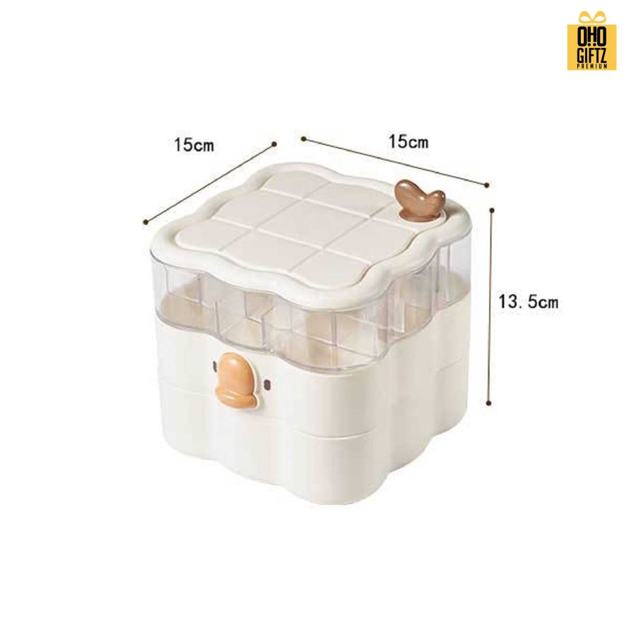 กล่องใส่เครื่องประดับหมุนฝาได้ สกรีนชื่อ สกรีนโลโก้ ทำเป็นของพรีเมี่ยมได้