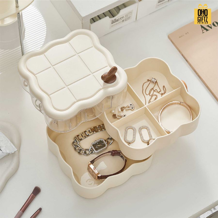 กล่องใส่เครื่องประดับหมุนฝาได้ สกรีนชื่อ สกรีนโลโก้ ทำเป็นของพรีเมี่ยมได้