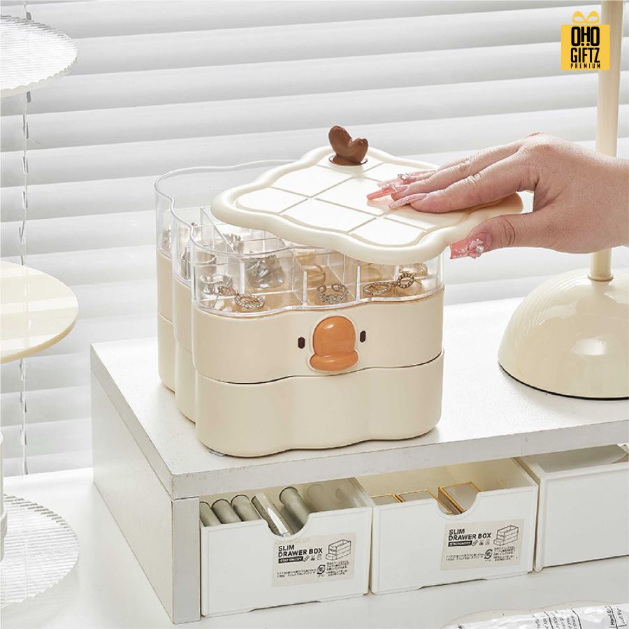 กล่องใส่เครื่องประดับหมุนฝาได้ สกรีนชื่อ สกรีนโลโก้ ทำเป็นของพรีเมี่ยมได้