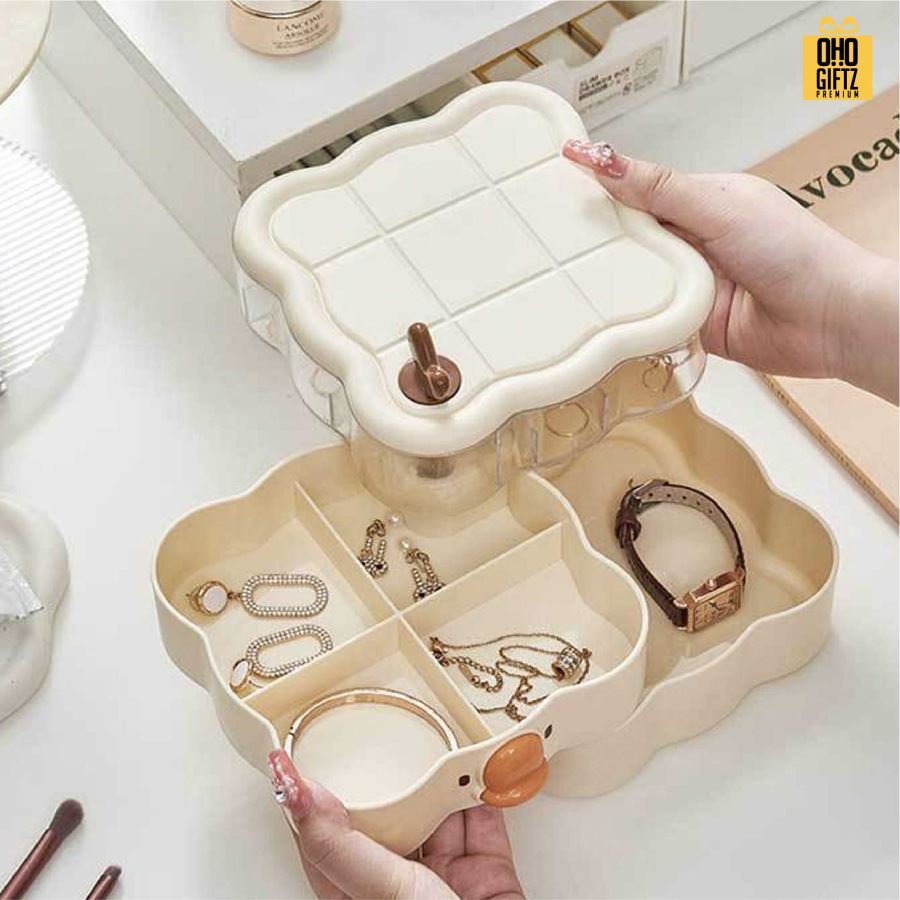 กล่องใส่เครื่องประดับหมุนฝาได้ สกรีนชื่อ สกรีนโลโก้ ทำเป็นของพรีเมี่ยมได้