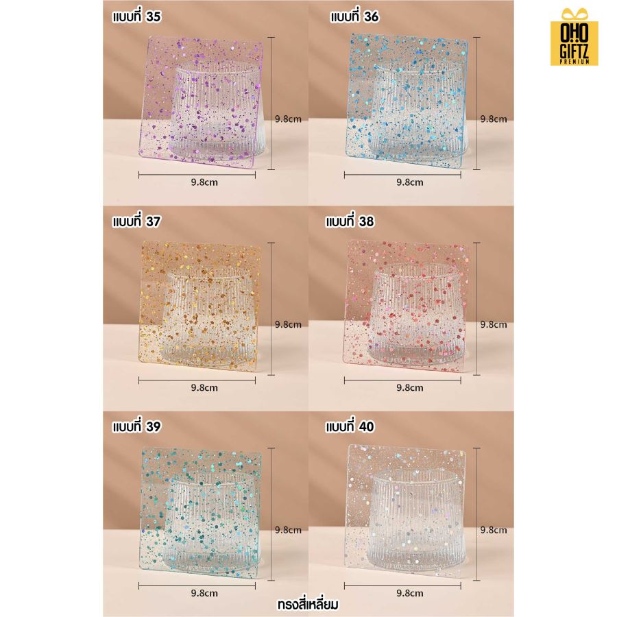 แผ่นรองแก้ว PVC กากเพชร สกรีนโลโก้ได้ พิมพ์ภาพได้