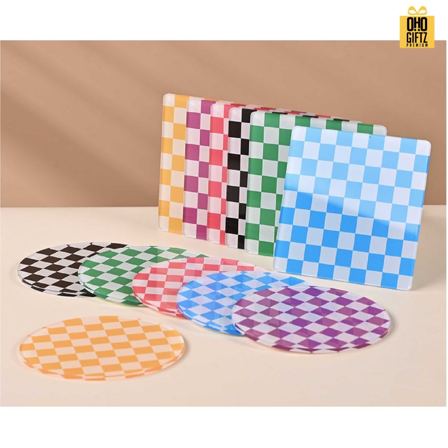 แผ่นรองแก้ว PVC กากเพชร สกรีนโลโก้ได้ พิมพ์ภาพได้