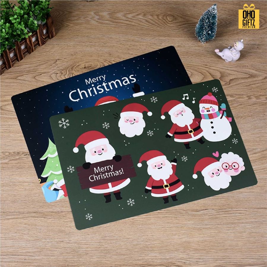 แผ่นรองจานอาหารพลาสติก PP พิมพ์ลายไม่จำกัดสี สกรีนชื่อ ทำเป็นของพรีเมี่ยมได้