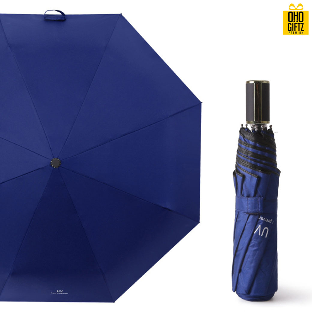 ร่มพับสีล้วนขนาดพกพากัน UV สกรีนโลโก้ ทำเป็นสินค้าพรีเมี่ยม ของชำร่วย ของที่ระลึก