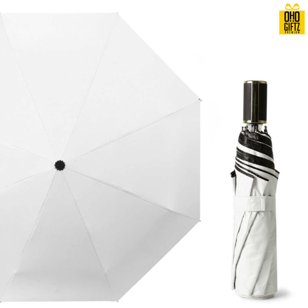 ร่มพับสีล้วนขนาดพกพากัน UV สกรีนโลโก้ ทำเป็นสินค้าพรีเมี่ยม ของชำร่วย ของที่ระลึก