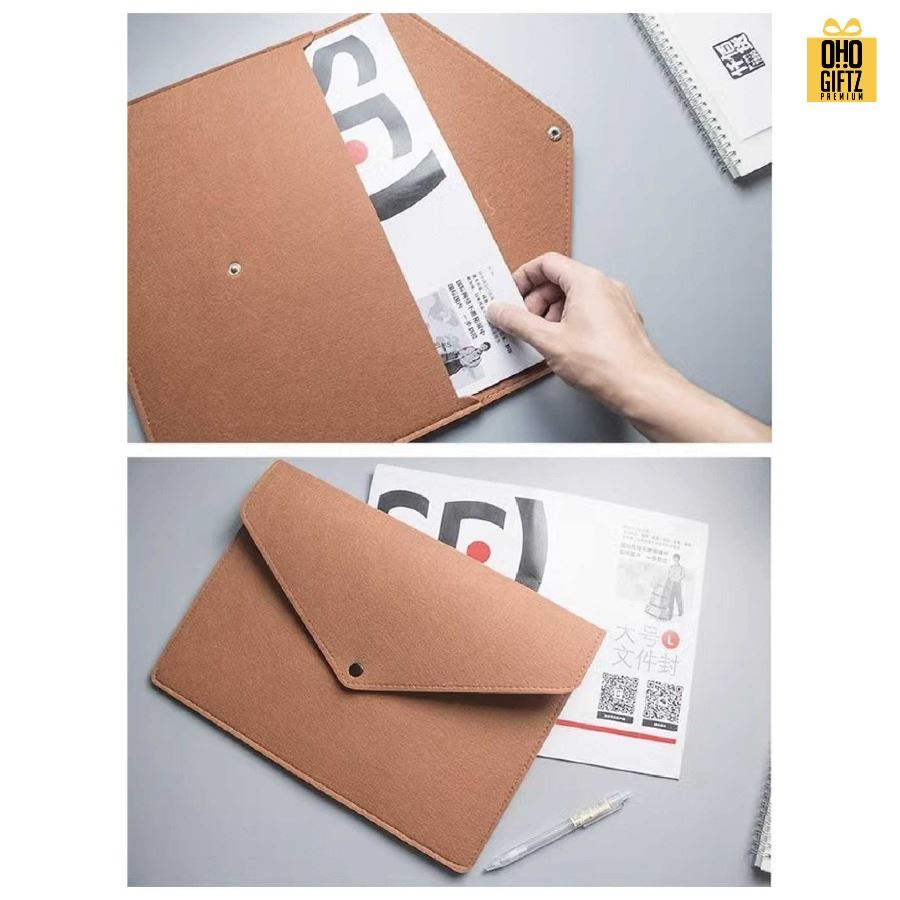 ซองเอกสารผ้า Felt ขนาด A4 สกรีนโลโก้ ทำเป็นของพรีเมี่ยม ของชำร่วยได้